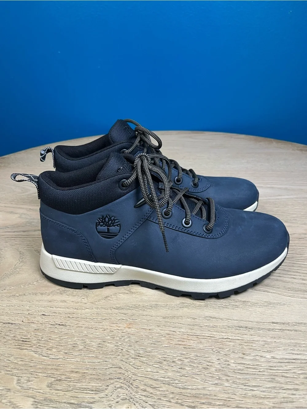 Timberland Men's Sprint Basic Lace Up Mid Top Sneakers Hiking Boot Navy Size 7